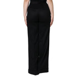 Dolce & Gabbana Black Cashmere Mid Waist Women Boot Cut Pants PAN75526-40