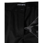 Dolce & Gabbana Black Cashmere Mid Waist Women Boot Cut Pants PAN75526-40