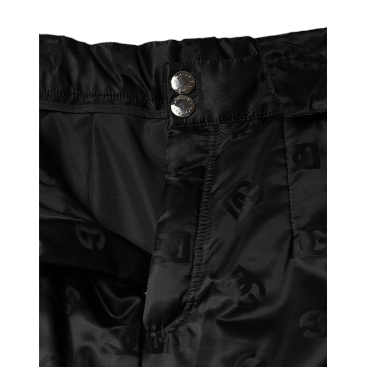 Dolce & Gabbana Black Quilted High Waist Women Wide Leg Pants