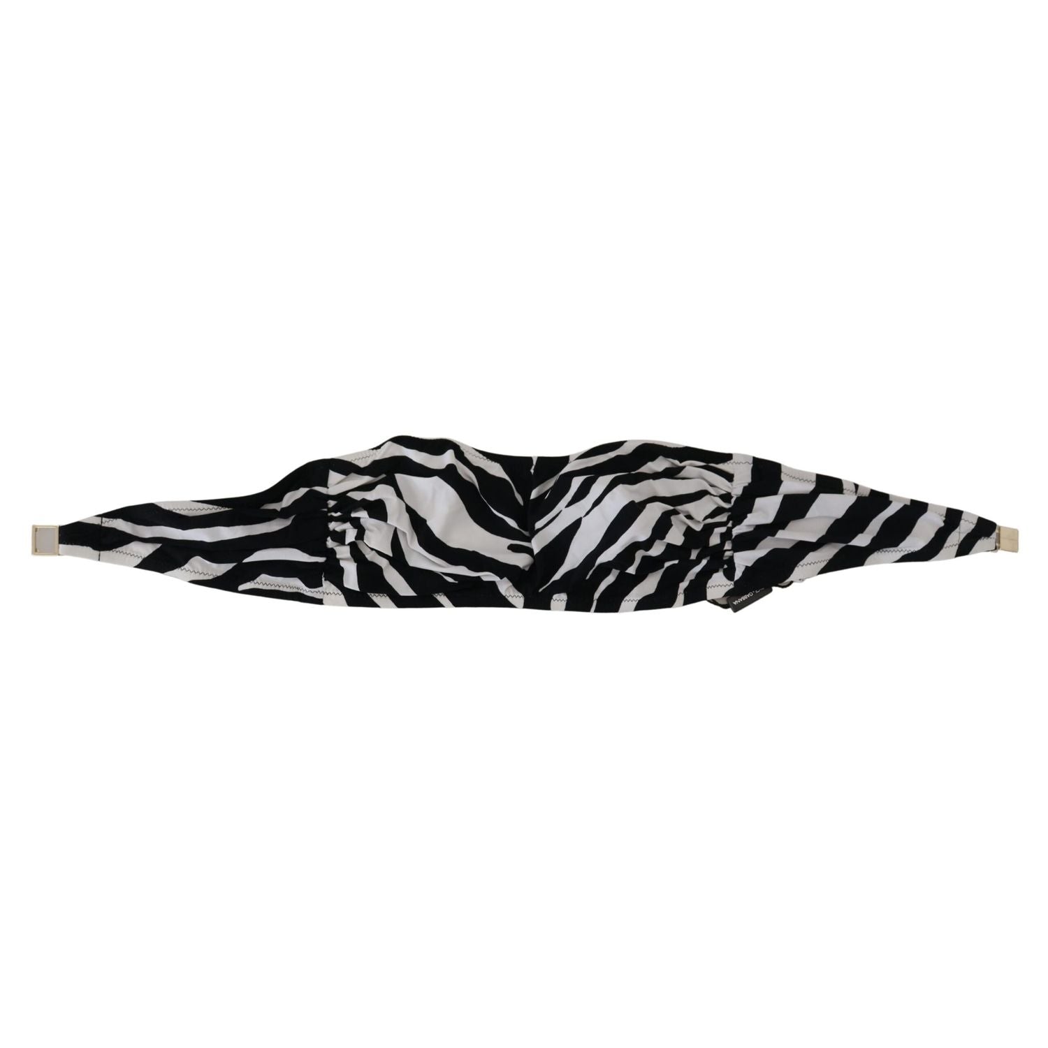 Dolce & Gabbana Black White Zebra Bandeau Swimwear Bikini Top