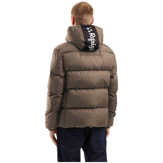 Refrigiwear Brown Nylon Men Jacket Refrigiwear Dark Slate Gray