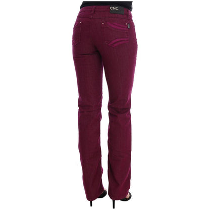Costume National Red Wash Cotton Stretch Denim Jeans