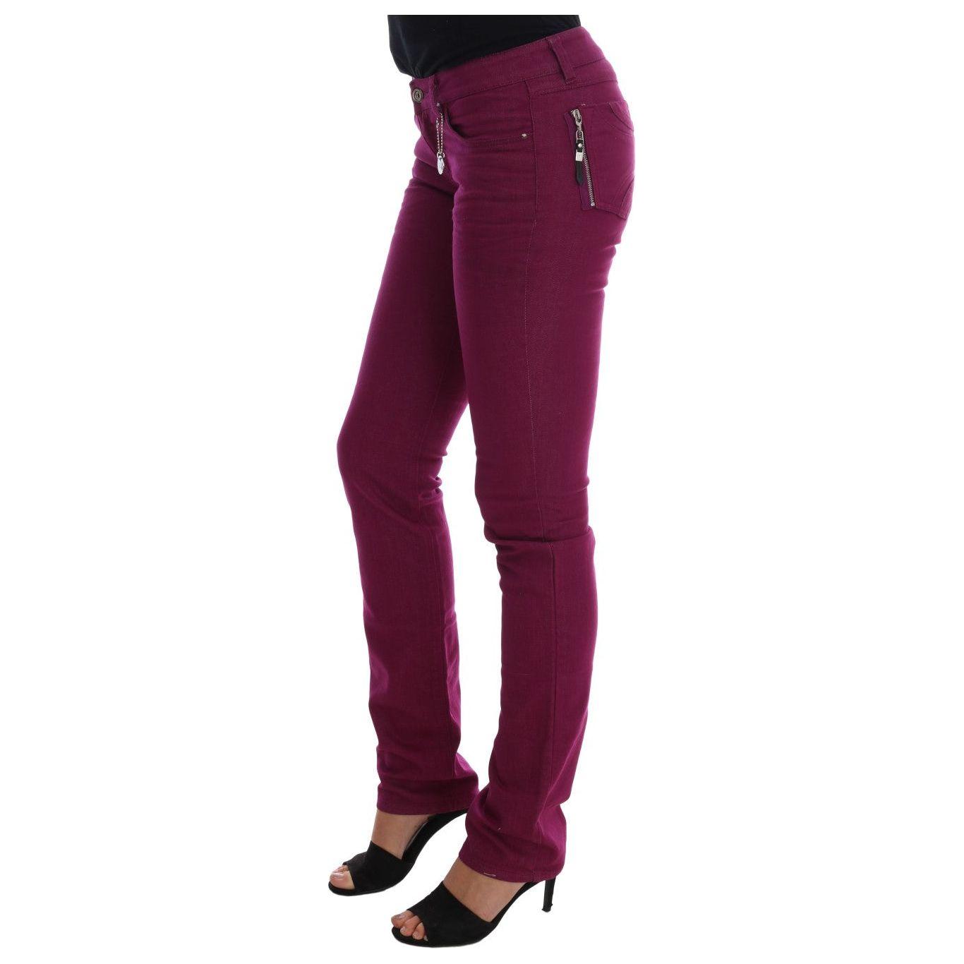 Costume National Purple Cotton Stretch Slim Denim Jeans