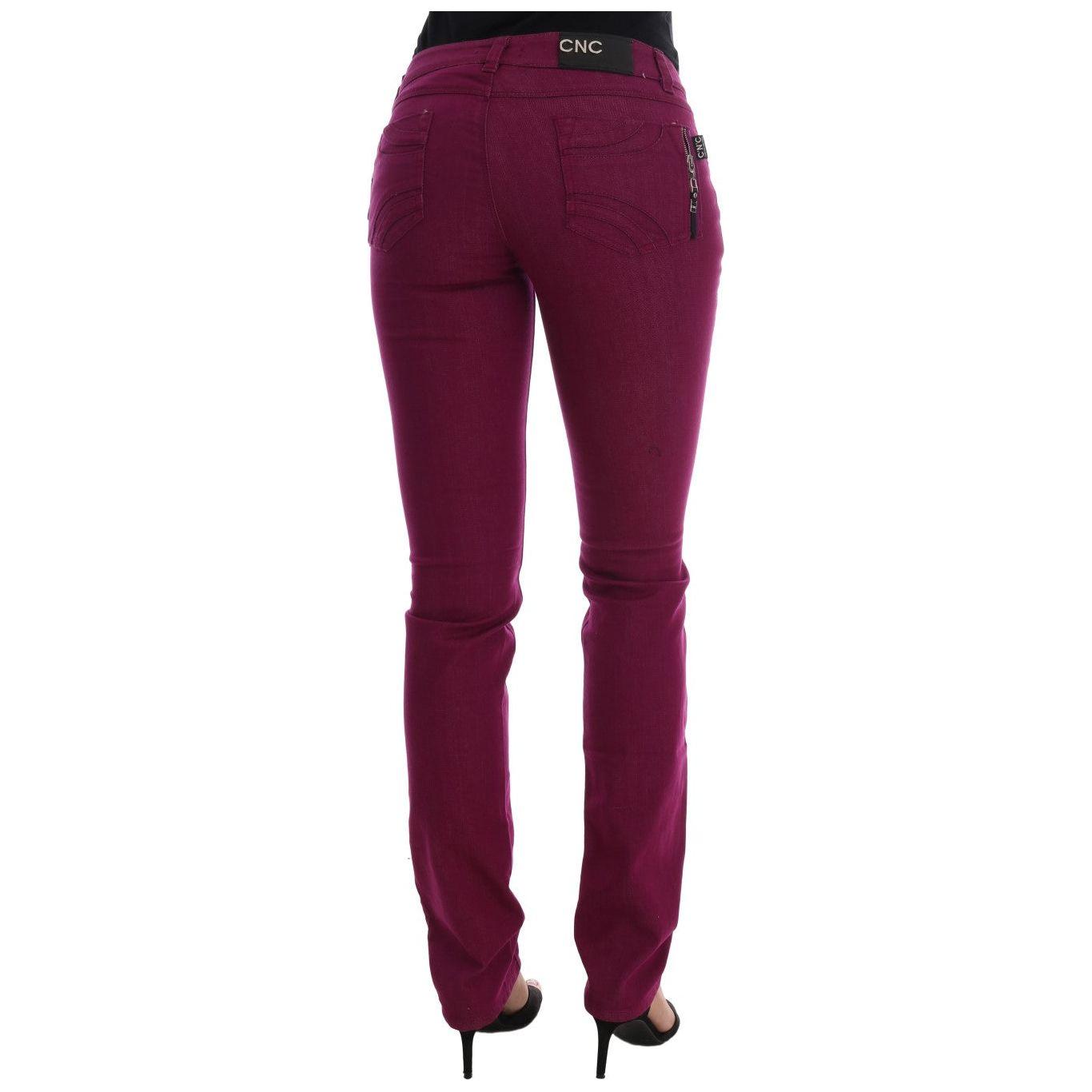Costume National Purple Cotton Stretch Slim Denim Jeans