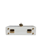 Dolce & Gabbana White Graffiti Print Clutch Crossbody Bag