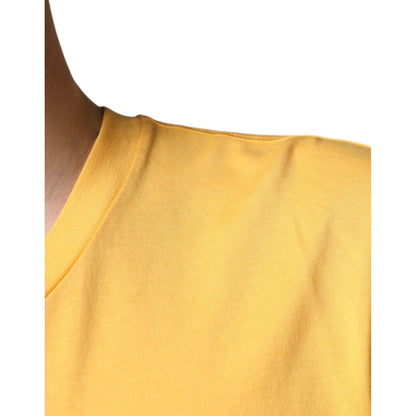Dolce & Gabbana Yellow Secret Graden Floral Cotton Crew Neck T-shirt