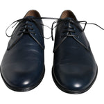 Dolce & Gabbana Navy Blue Leather Derby Dress Formal Shoes MV3941-42