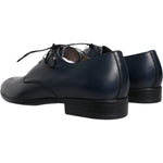 Dolce & Gabbana Navy Blue Leather Derby Dress Formal Shoes MV3941-42