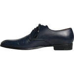 Dolce & Gabbana Navy Blue Leather Derby Dress Formal Shoes MV3941-42