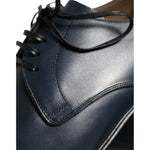 Dolce & Gabbana Navy Blue Leather Derby Dress Formal Shoes MV3941-42