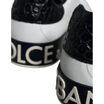 Dolce & Gabbana Black Leather Logo Portofino Sneaker Shoes MV5382-39