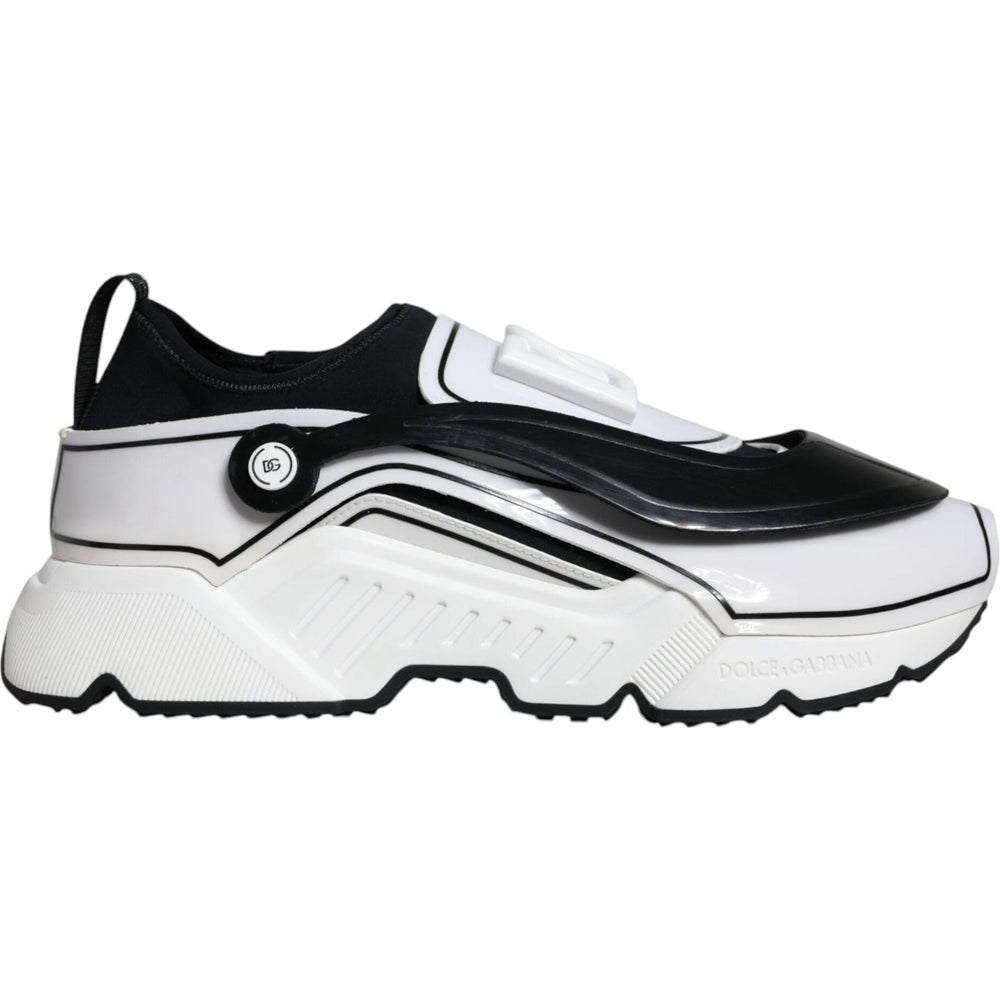 Dolce & Gabbana White Black Logo Plaque Daymaster Sneakers Shoes MV6130-39
