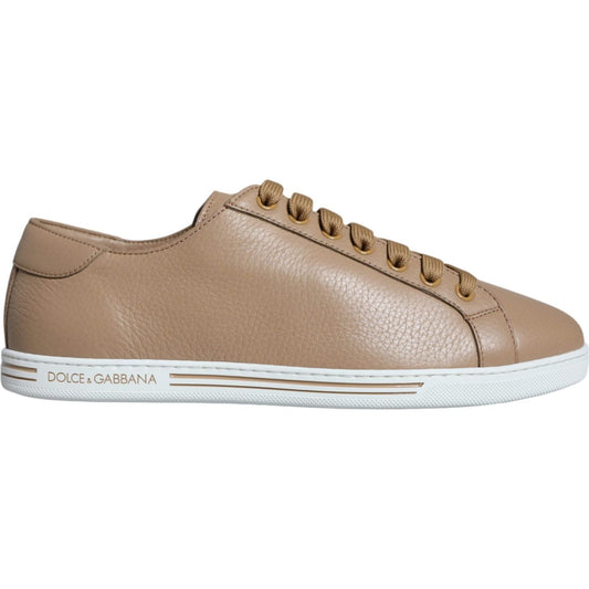 Dolce & Gabbana Brown Low Top Men Saint Tropez Sneakers Shoes Dolce & Gabbana Rosy Brown
