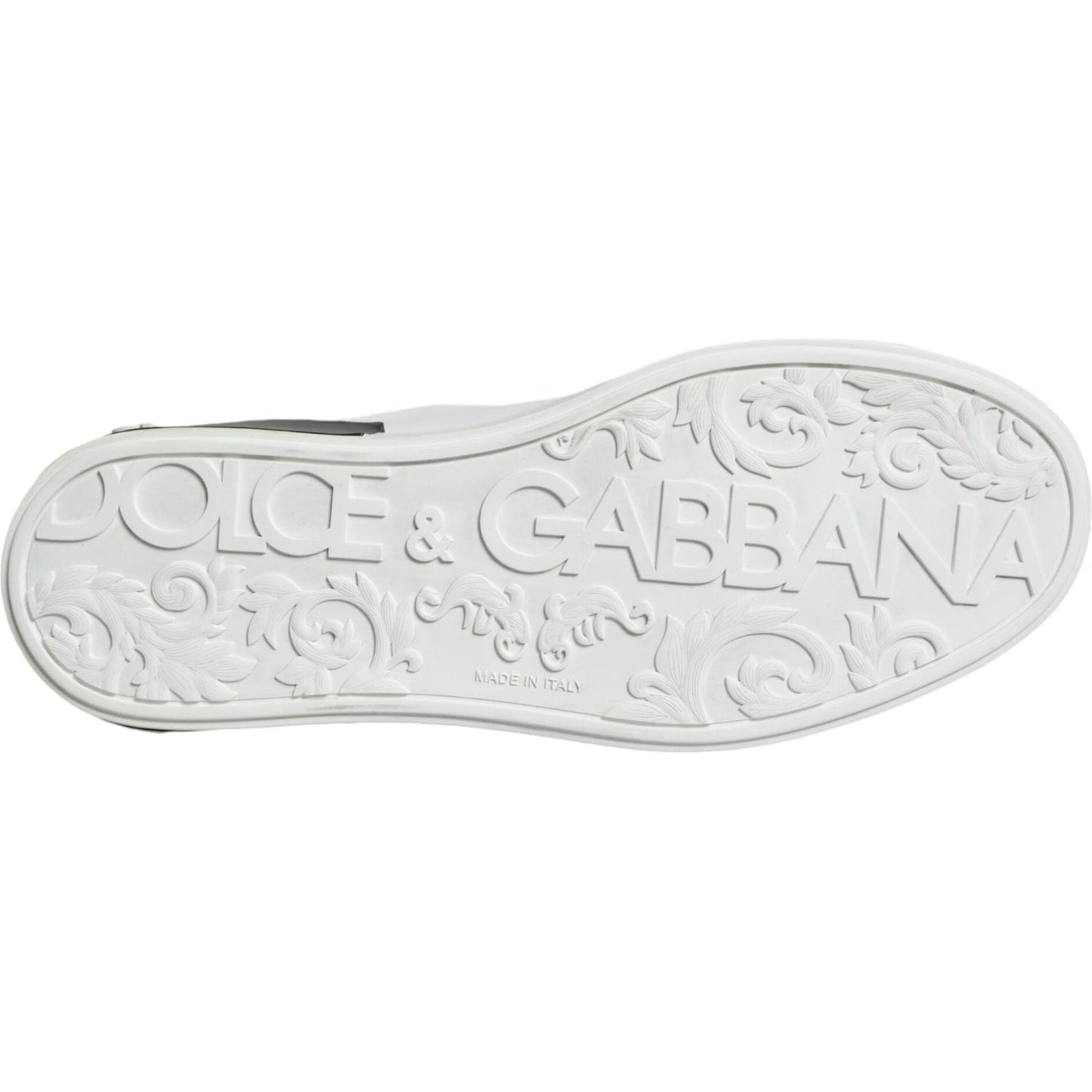 Dolce & Gabbana Black Leather Logo Portofino Sneaker Shoes MV6160-40