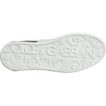 Dolce & Gabbana Black Leather Logo Portofino Sneaker Shoes MV6160-40