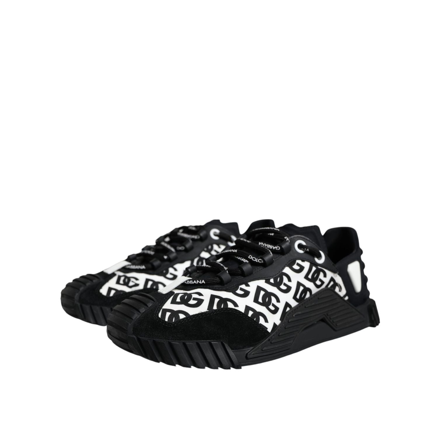 Dolce & Gabbana Black Logo Lace Up Low Top NS1 Sneakers Shoes