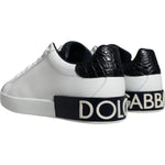Dolce & Gabbana White Leather Logo Portofino Sneaker Shoes MV6209-40.5