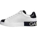 Dolce & Gabbana White Leather Logo Portofino Sneaker Shoes MV6209-40.5