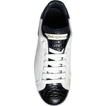 Dolce & Gabbana White Leather Logo Portofino Sneaker Shoes MV6209-40.5
