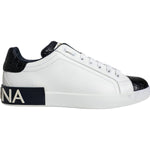 Dolce & Gabbana White Leather Logo Portofino Sneaker Shoes MV6209-40.5
