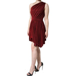 Dolce & Gabbana Red One Shoulder Pleated A-line Mini Dress