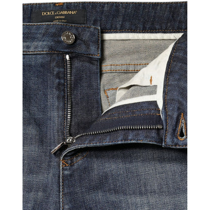 Dolce & Gabbana Dark Blue Cotton Stretch Skinny Denim Jeans