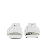 Dolce & Gabbana White Leather Slides Flats Sandals Shoes