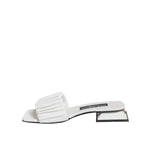 Dolce & Gabbana White Leather Slides Flats Sandals Shoes