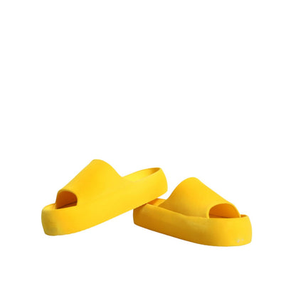 Dolce & Gabbana Yellow Rubber Slides Sandals Beachwear Shoes