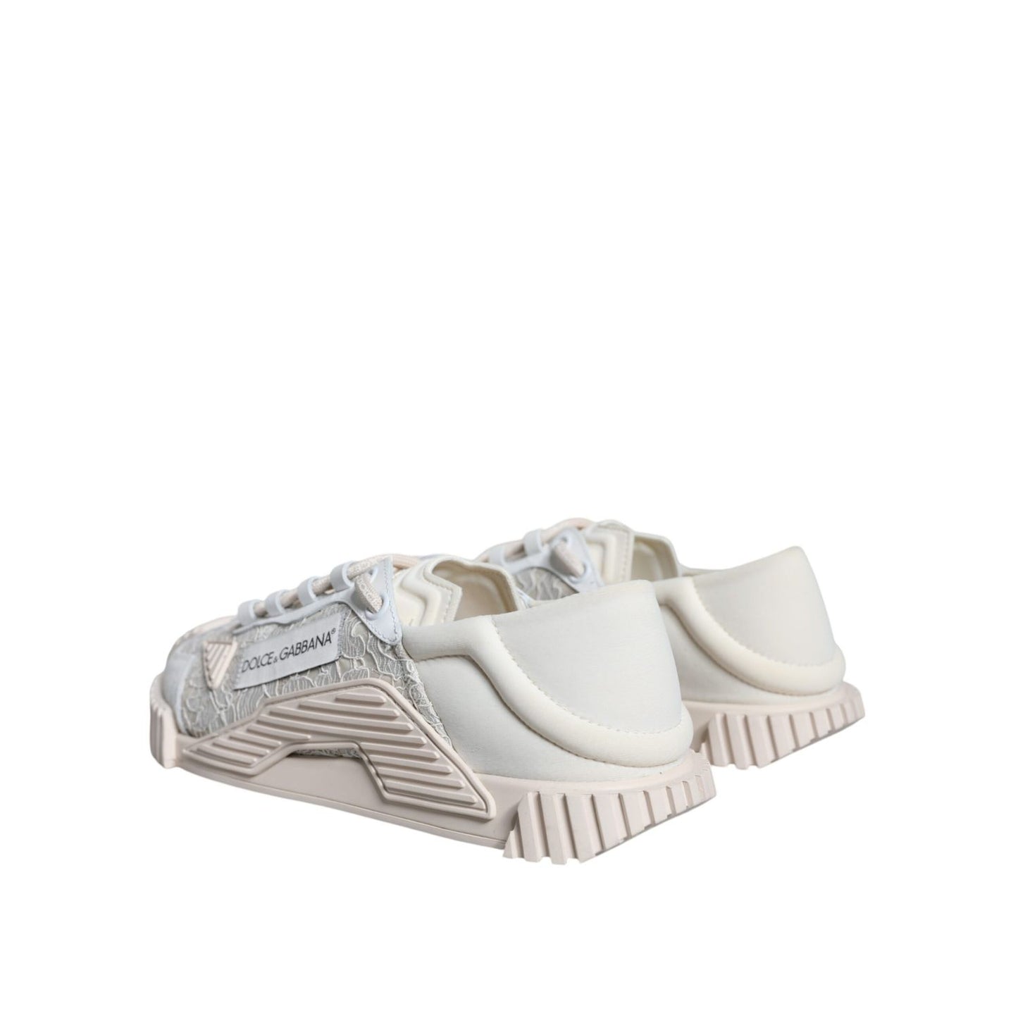 Dolce & Gabbana White Lace NS1 Low Top Sneaker Sports Shoes