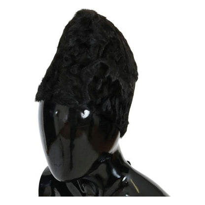 Dolce & Gabbana Black Xiangao Lamb Fur Beanie Beanie Hat