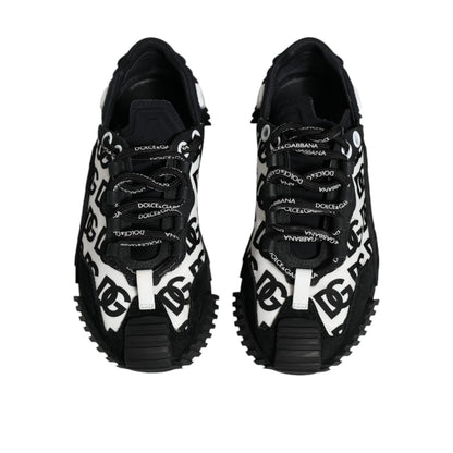 Dolce & Gabbana Black Logo Lace Up Low Top NS1 Sneakers Shoes