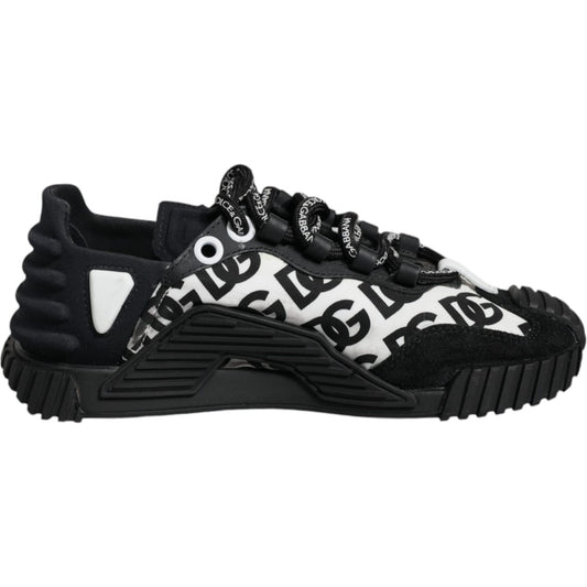 Dolce & Gabbana Black Logo Lace Up Low Top NS1 Sneakers Shoes Dolce & Gabbana Black
