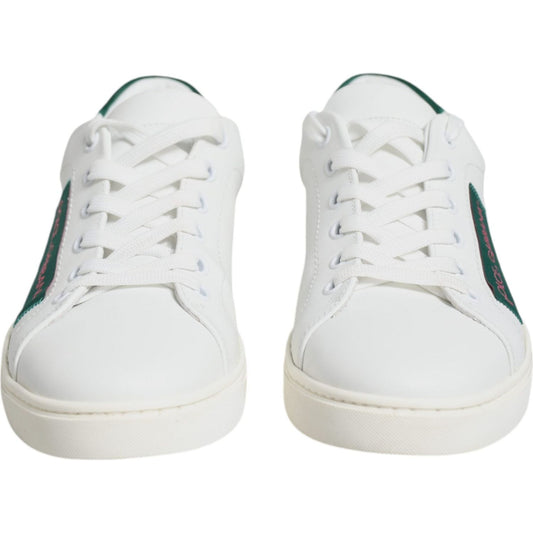 Dolce & Gabbana White London Calf Leather Sneakers Shoes Dolce & Gabbana Light Gray