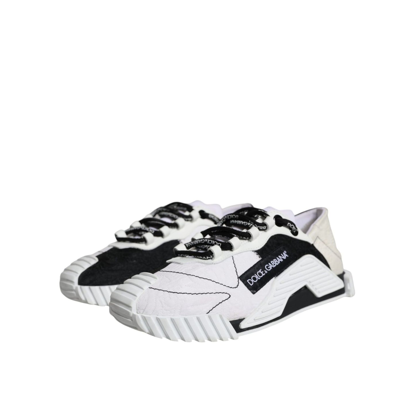 Dolce & Gabbana White Black Low Top NS1 Sneakers Shoes
