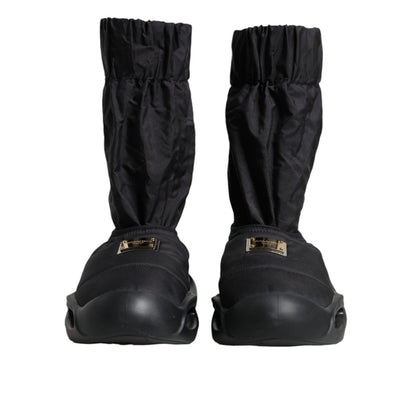 Dolce & Gabbana Black Slip On Wave Socks Sneakers Shoes