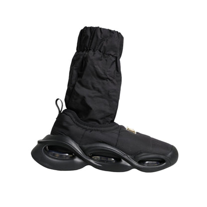 Dolce & Gabbana Black Slip On Wave Socks Sneakers Shoes