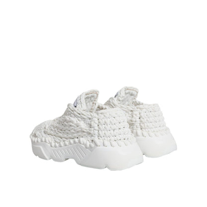 Dolce & Gabbana White Knitted Daymaster Sneakers Shoes