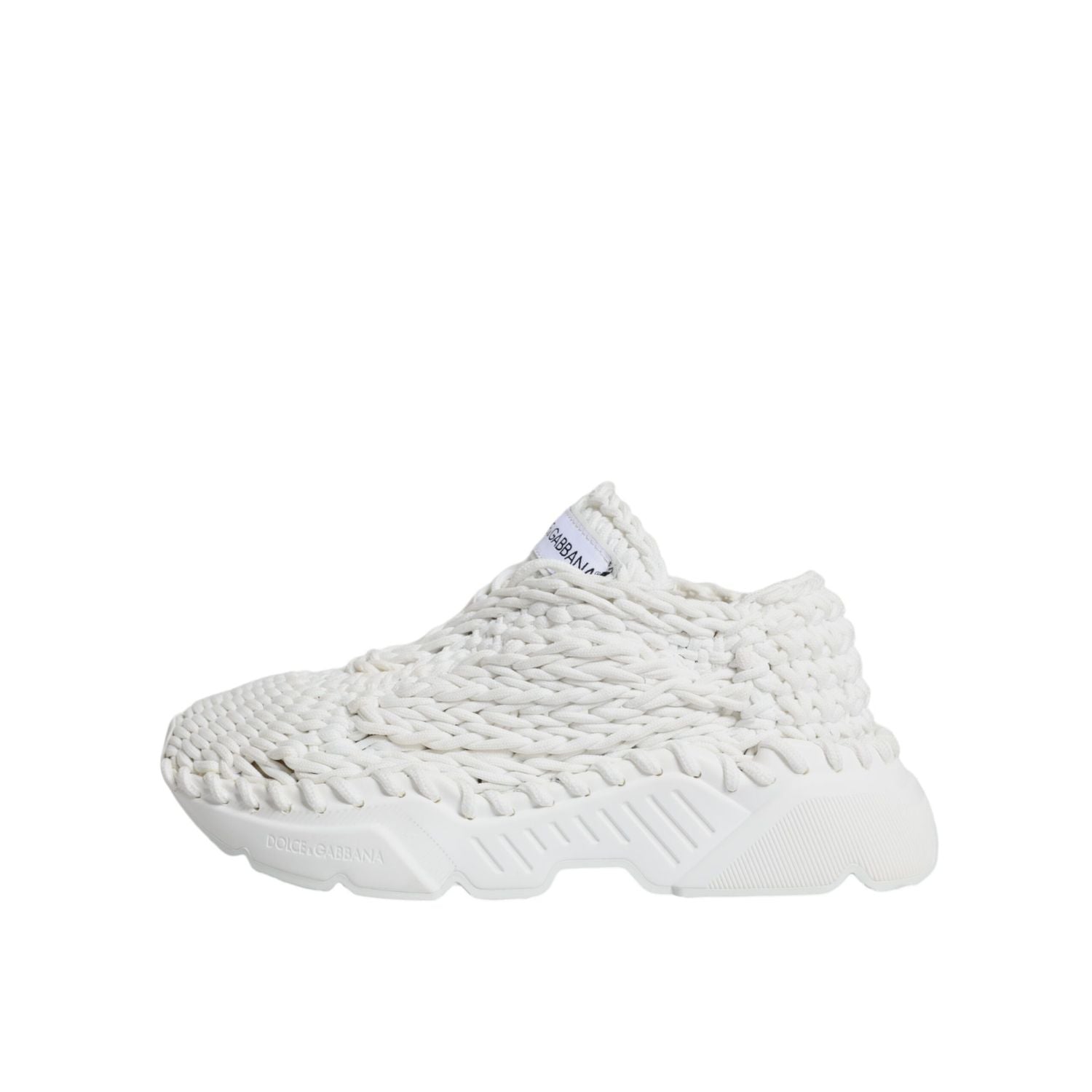 Dolce & Gabbana White Knitted Daymaster Sneakers Shoes