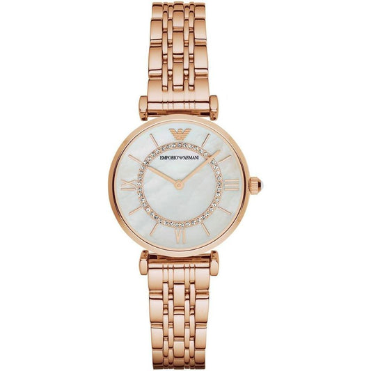 Armani Rose Gold Steel Watch Armani Light Gray