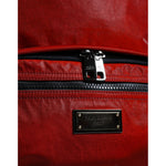 Dolce & Gabbana Red Patent Leather Logo Plaque Backpack Bag BAG4114