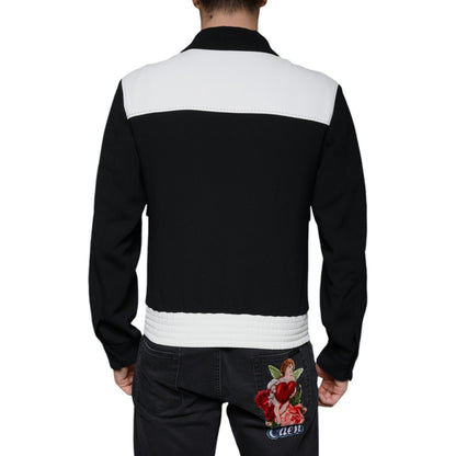 Dolce & Gabbana Black White DG Crown Full Zip Blouson Jacket