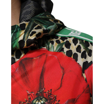 Dolce & Gabbana Multicolor Leopard Floral Hooded Jacket