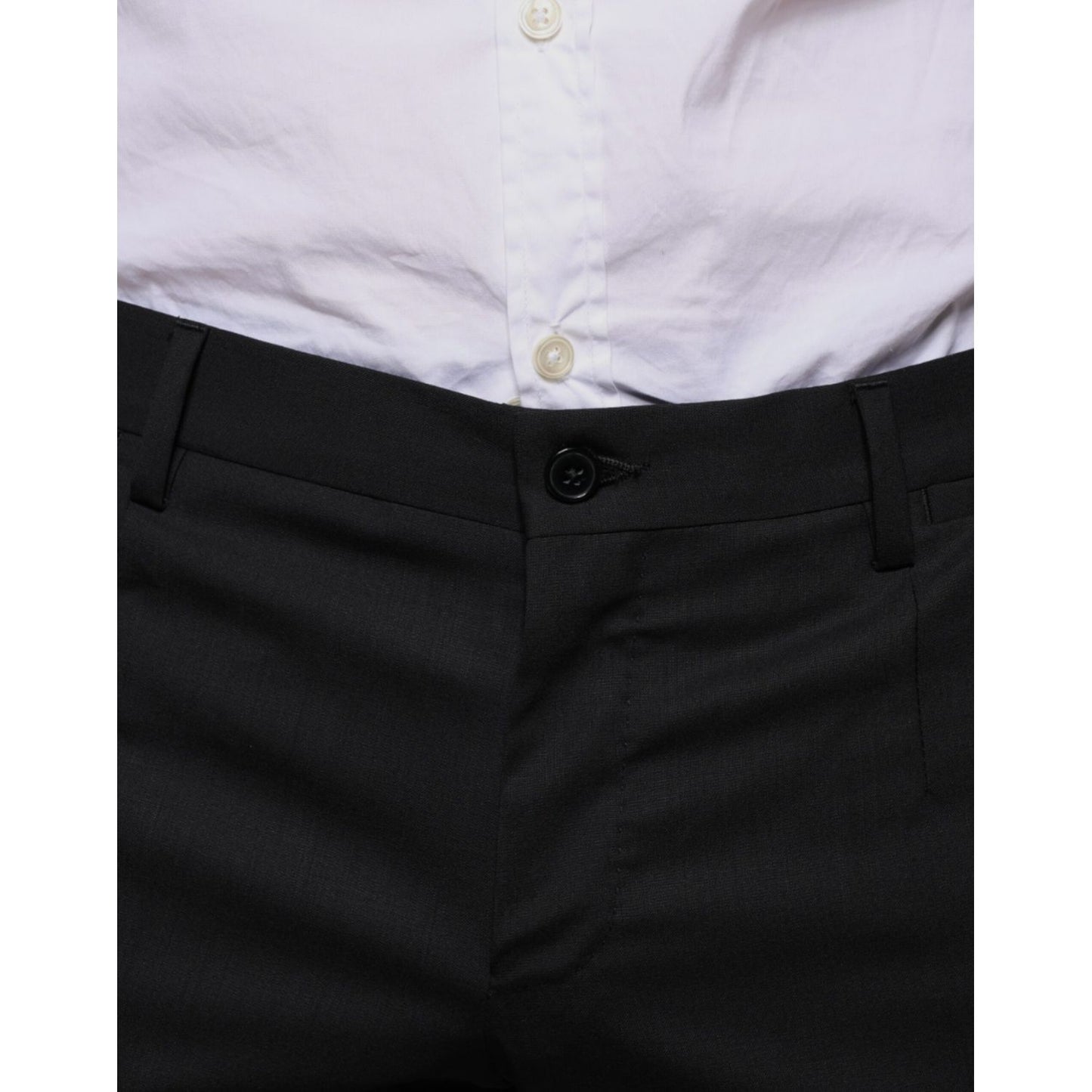 Dolce & Gabbana Black Wool Skinny Dress Formal Pants