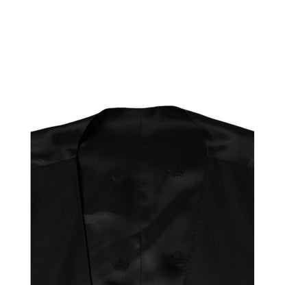Dolce & Gabbana Black Wool Waistcoat Dress Formal Vest