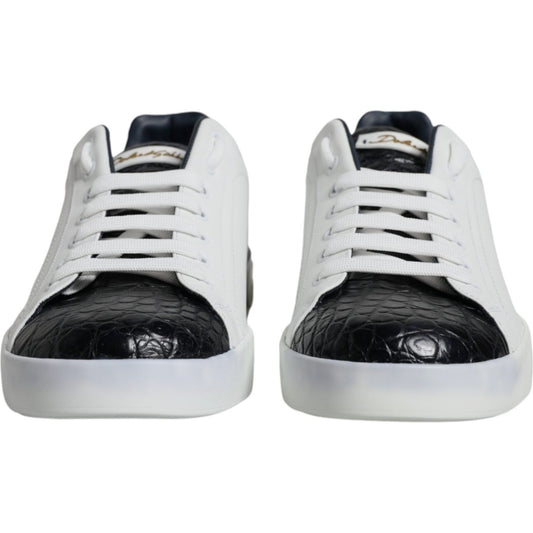 Dolce & Gabbana White Leather Logo Portofino Sneaker Shoes MV6290-39