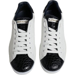 Dolce & Gabbana White Leather Logo Portofino Sneaker Shoes MV6290-39