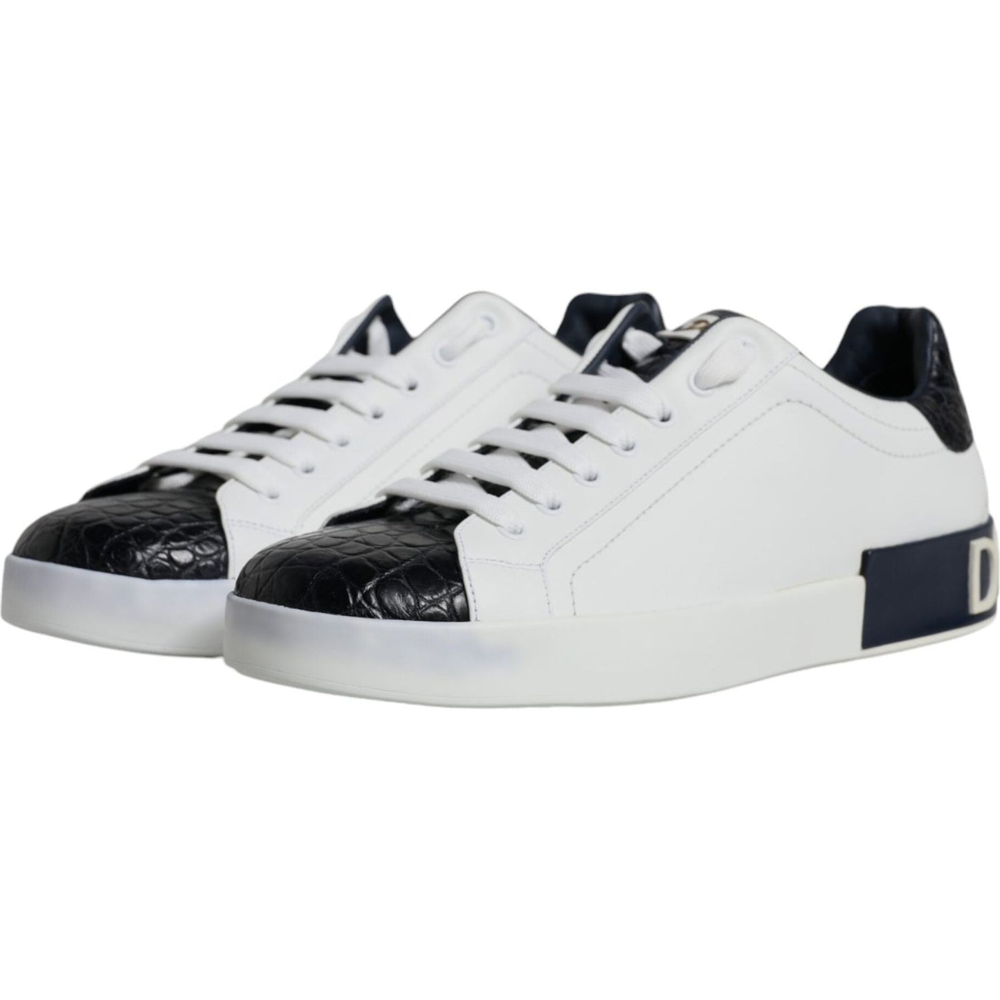 Dolce & Gabbana White Leather Logo Portofino Sneaker Shoes MV6290-39