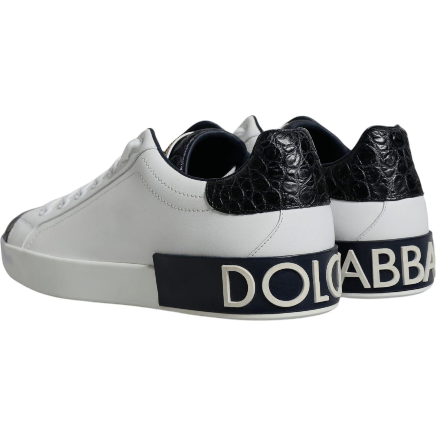 Dolce & Gabbana White Leather Logo Portofino Sneaker Shoes MV6290-39