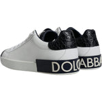 Dolce & Gabbana White Leather Logo Portofino Sneaker Shoes MV6290-39